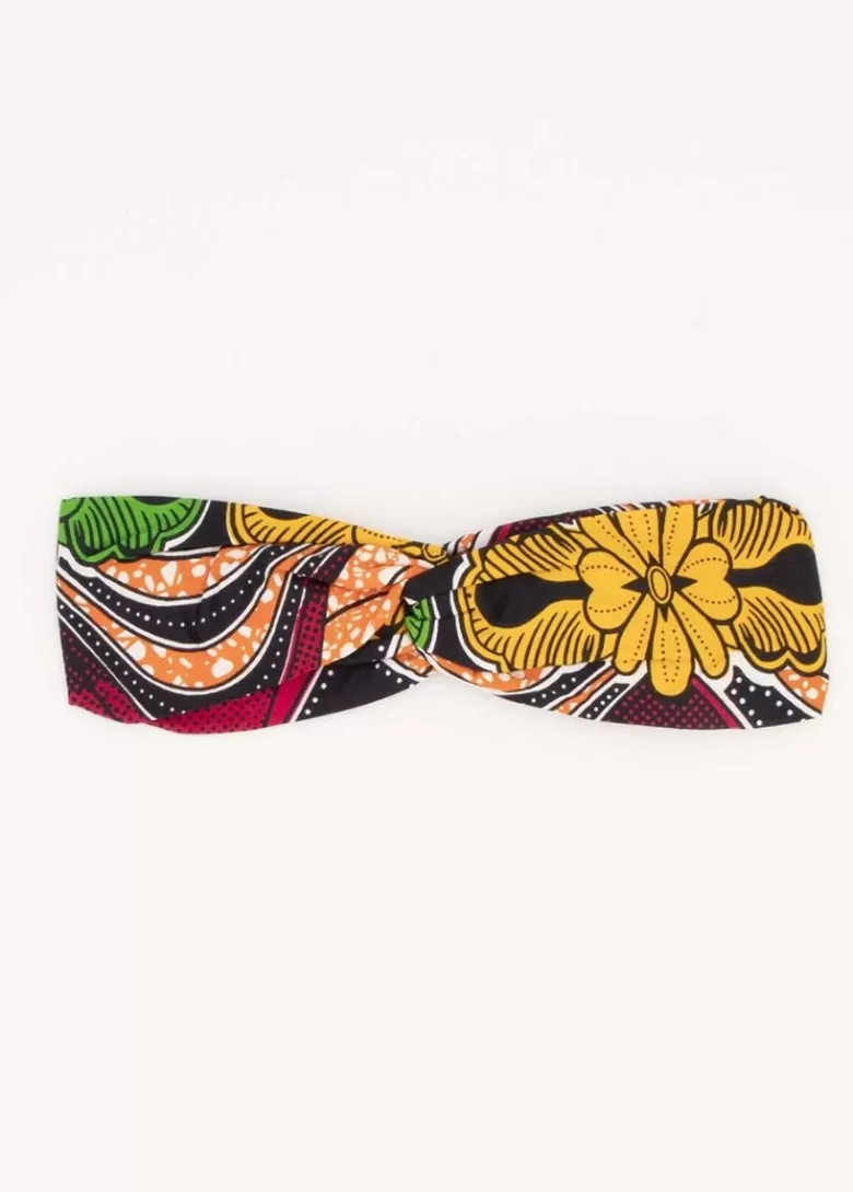 Bandeaux*Coton Du Monde Bandeau africain noeud headband fleurs jaunes Jaune/Orange