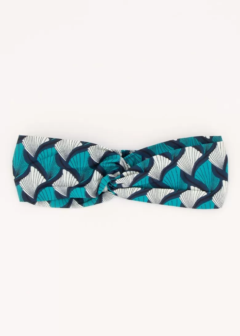 Bandeaux*Coton Du Monde Bandeau africain noeud headband imprimé wax turquoise 12 Turquoise