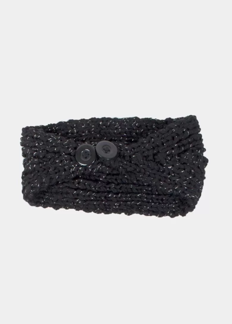 Bandeaux*Coton Du Monde Bandeau Fleur Paillette Noir