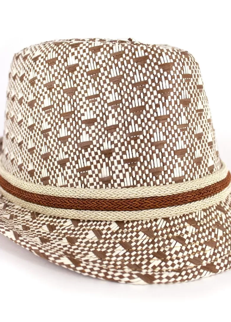 Chapeaux / Bonnets*Coton Du Monde Borsalino Marron motifs Motif marron