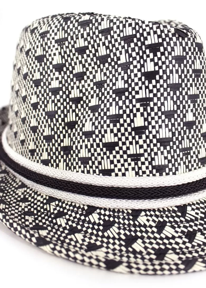 Chapeaux / Bonnets*Coton Du Monde Borsalino Noir motifs Motif noir