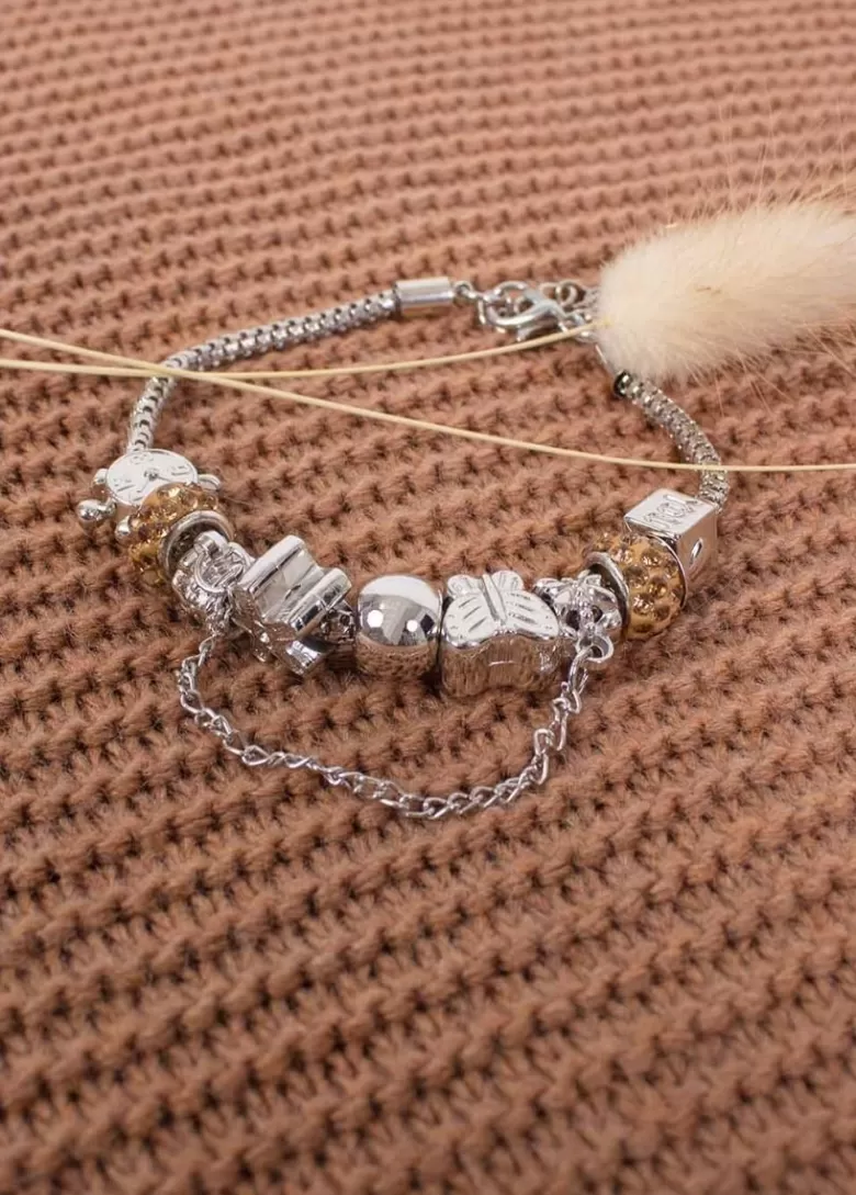 Bijoux Fantaisie*Coton Du Monde Bracelet fantaisie breloques bronze Taupe