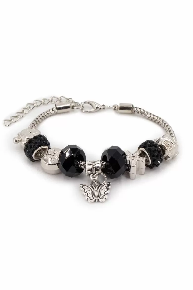 Bijoux Fantaisie*Coton Du Monde Bracelet fantaisie breloques strass Noir