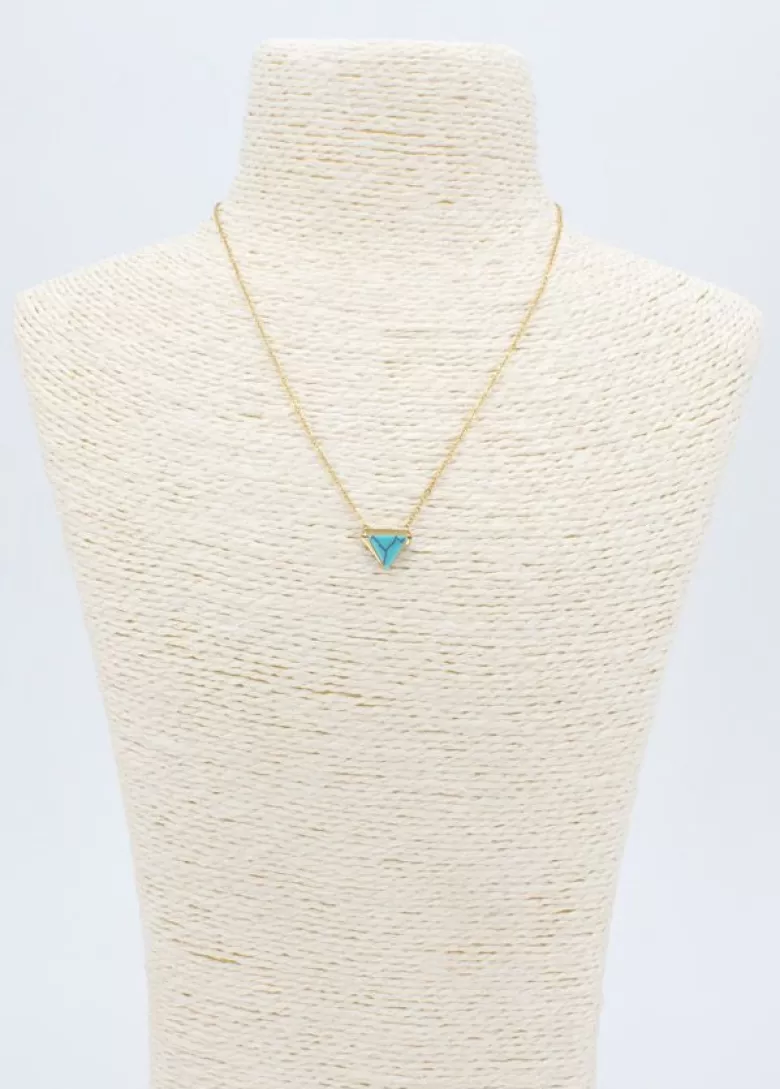 Bijoux Fantaisie*Coton Du Monde Collier Triangle Turquoise