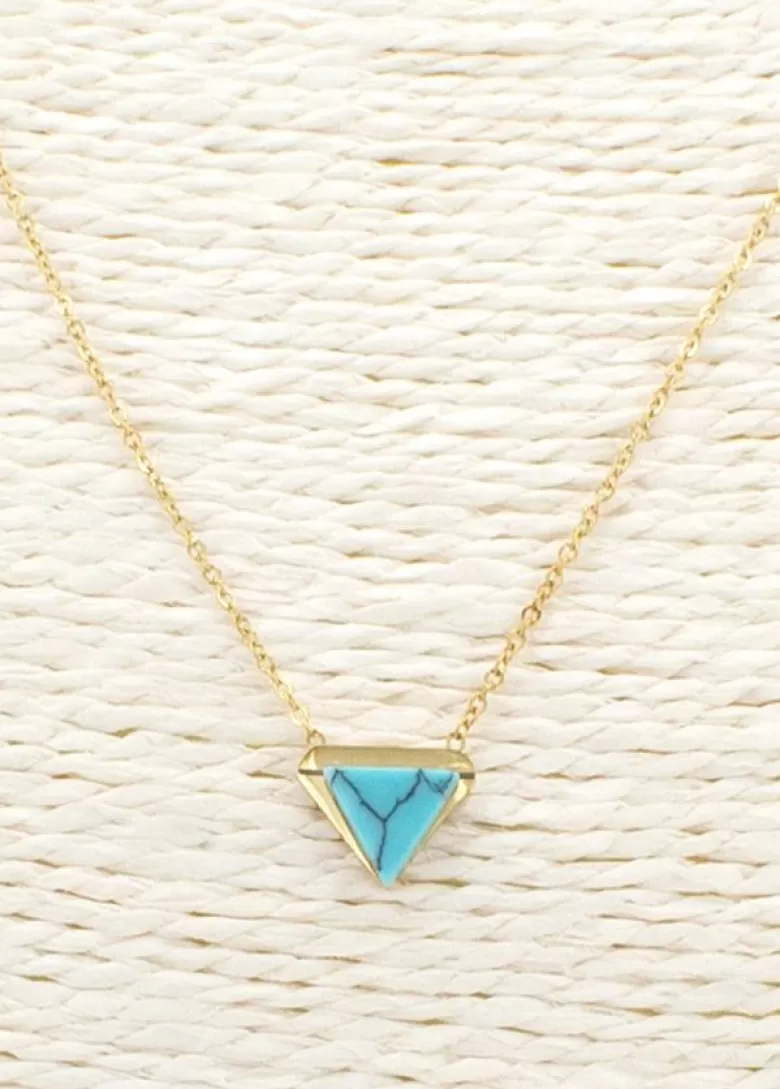 Bijoux Fantaisie*Coton Du Monde Collier Triangle Turquoise