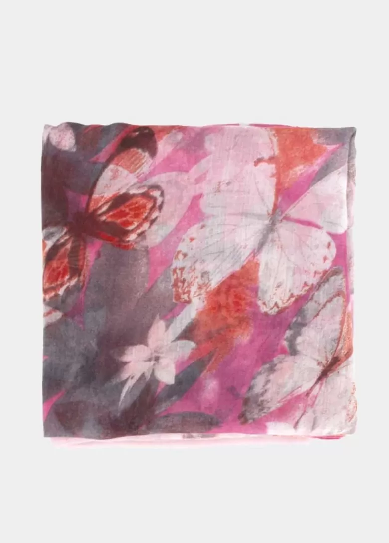 Echarpes / Foulards*Coton Du Monde Foulard Papillons Papillons Fushia