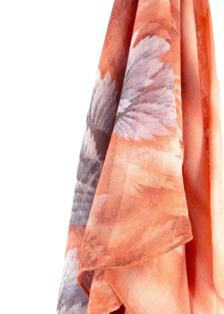 Echarpes / Foulards*Coton Du Monde Foulard Plume Plumes Orange