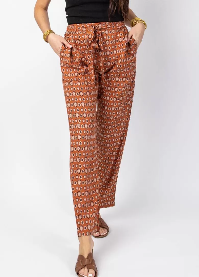 Pantalons Et Sarouels*Coton Du Monde Pantalon casual CHARLY imprimé ethnique camel 29 Camel