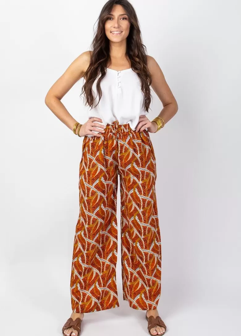 Pantalons Et Sarouels*Coton Du Monde Pantalon femme ethnique MILLY orange Savane Orange