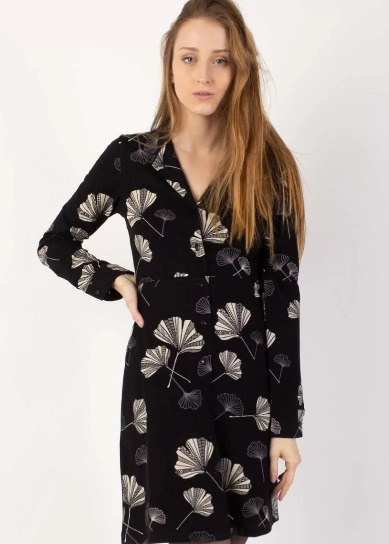 Robes*Coton Du Monde Robe chemise en coton JAYA imprimé ginkgo