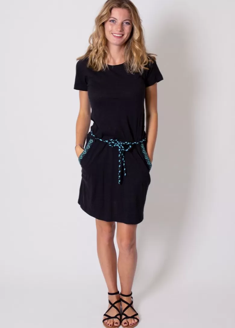 Robes*Coton Du Monde Robe courte casual en coton SIXTINE ethnique e Noir