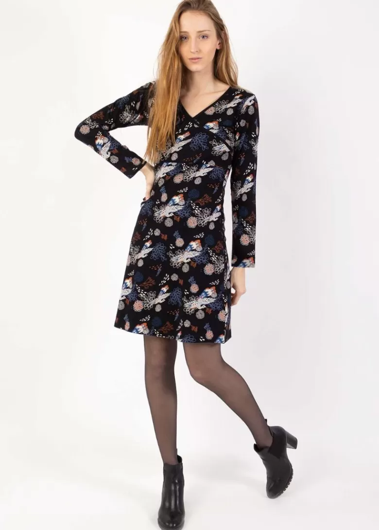 Robes*Coton Du Monde Robe courte en coton ARYA imprimé floral Narcisse Hiver