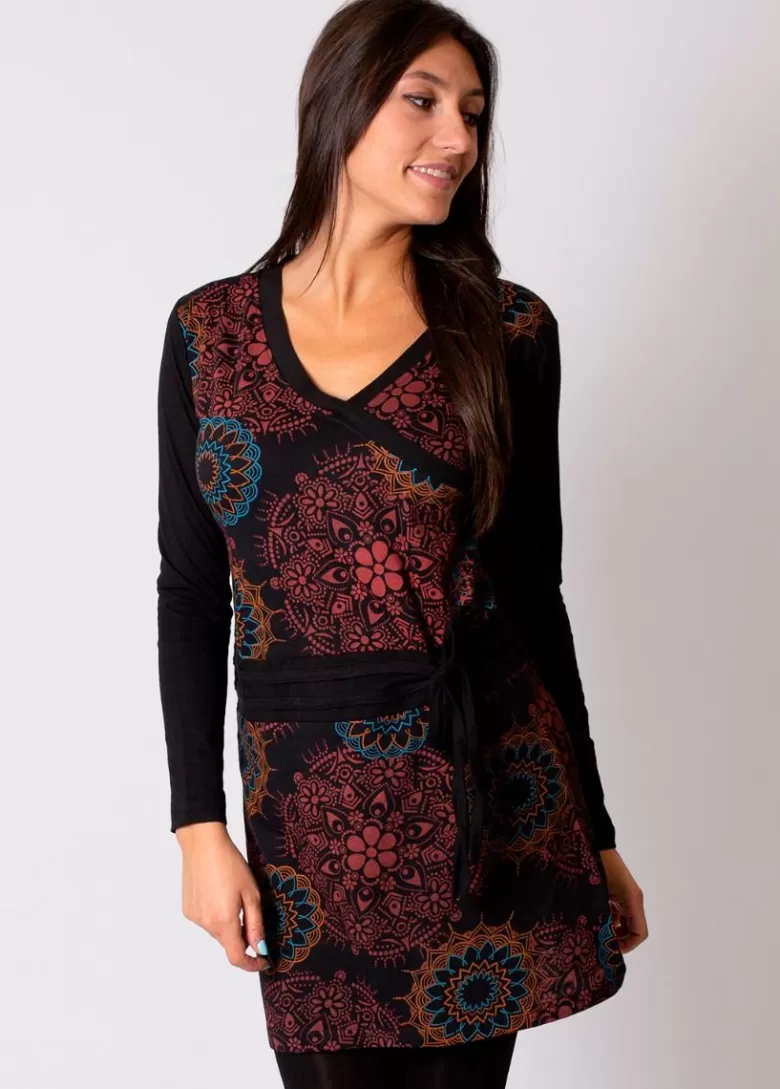 Robes*Coton Du Monde Robe en coton ceinturée ORIZA motif mandalas