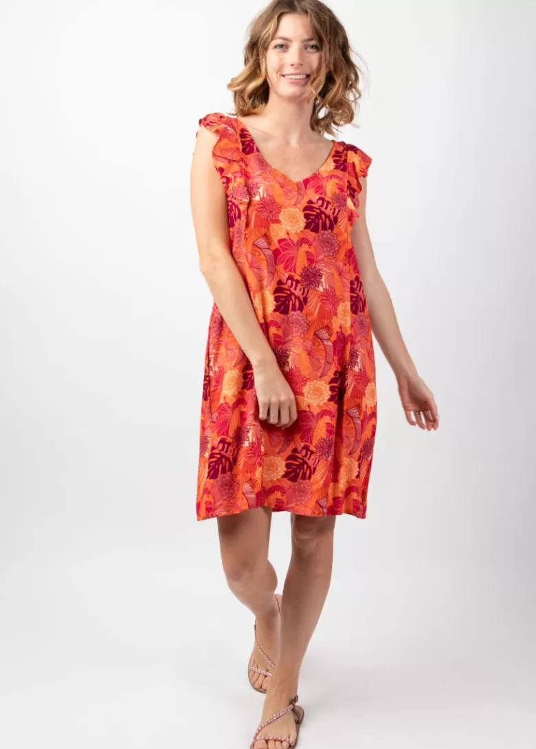 Robes*Coton Du Monde Robe fleurie tendance ZOLA imprimé coloré lumineux Java