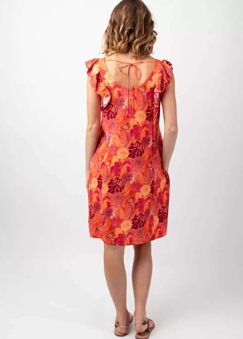 Robes*Coton Du Monde Robe fleurie tendance ZOLA imprimé coloré lumineux Java