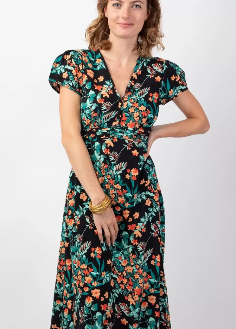 Robes*Coton Du Monde Robe longue fluide et légère MARBELLA imprimé fleuri coloré Jaipur