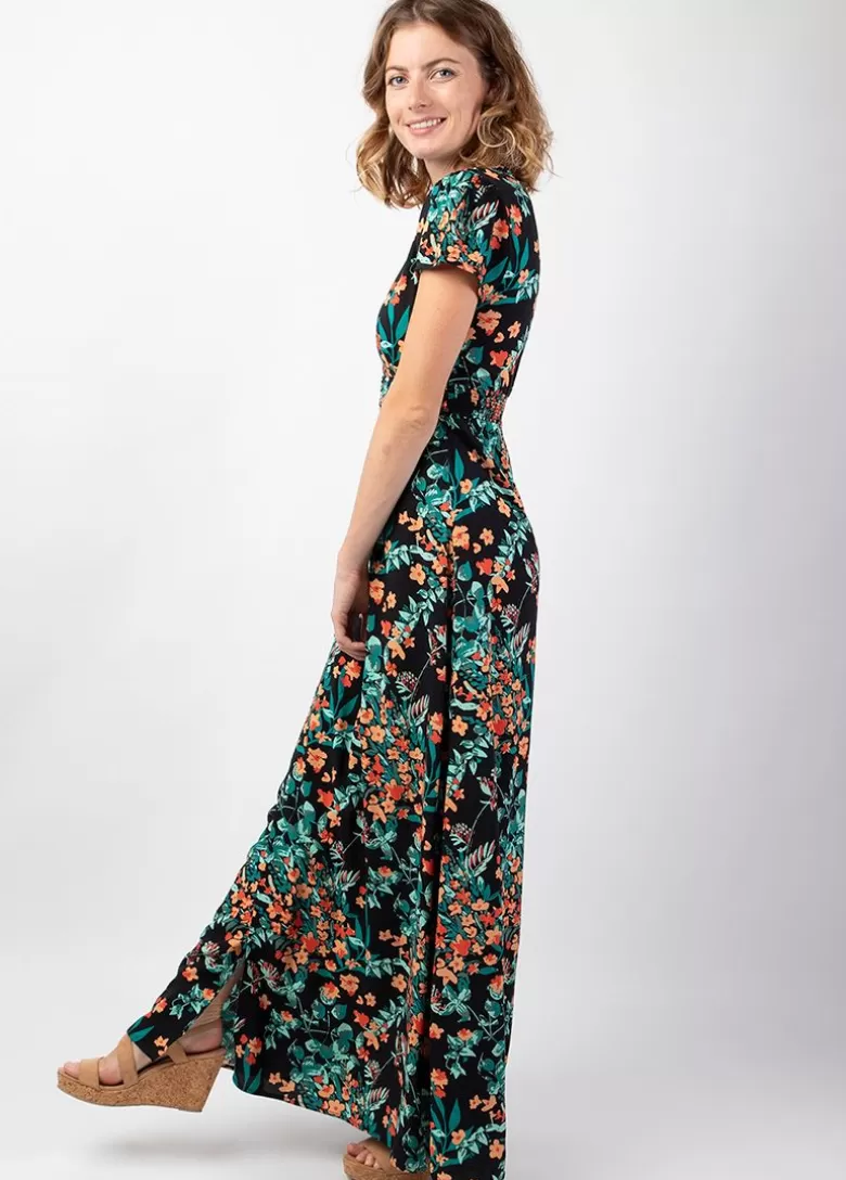 Robes*Coton Du Monde Robe longue fluide et légère MARBELLA imprimé fleuri coloré Jaipur