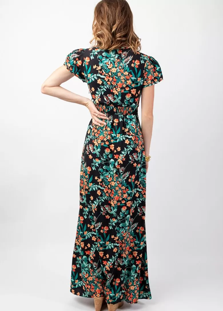 Robes*Coton Du Monde Robe longue fluide et légère MARBELLA imprimé fleuri coloré Jaipur