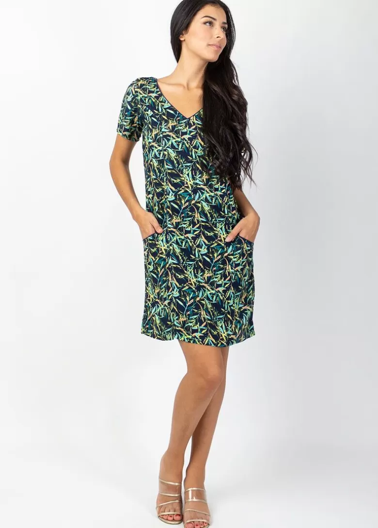 Robes*Coton Du Monde Robe manches courtes en coton CLAUDIA imprimé tropical Toscane