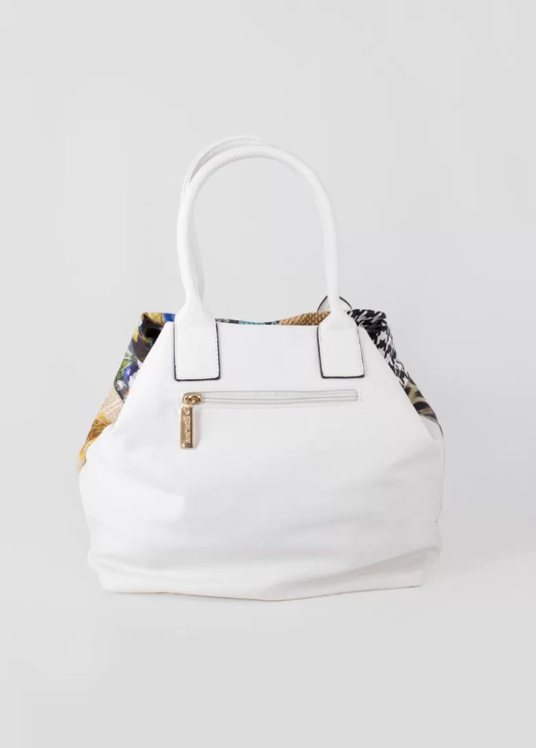 Sacs*Coton Du Monde Sac à main bourse ETERNA patchwork Blanc