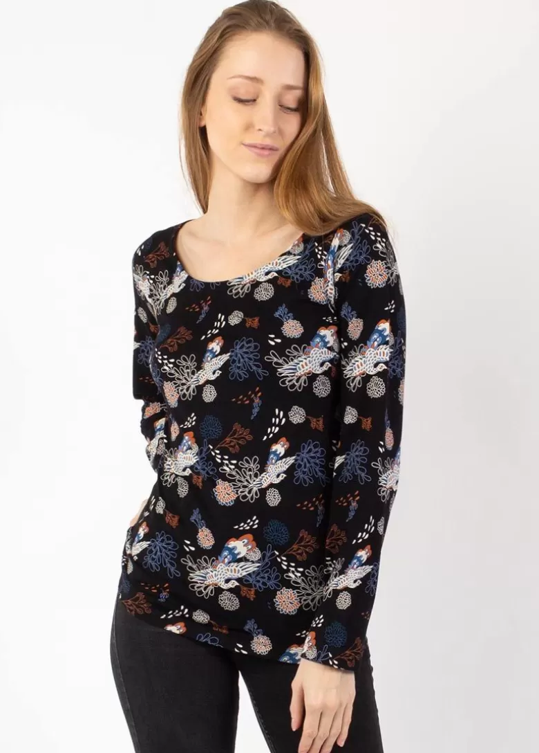 Tops*Coton Du Monde Top en coton col rond SUMAN imprimé fleuri Narcisse Hiver