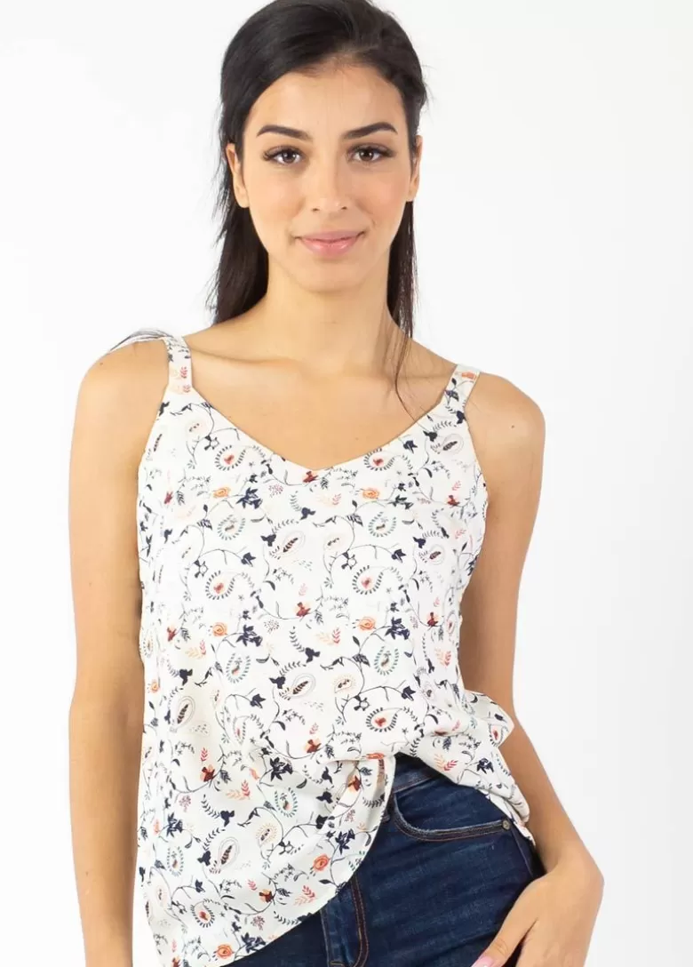 Tops*Coton Du Monde Top fines bretelles ANAE motif Paisley